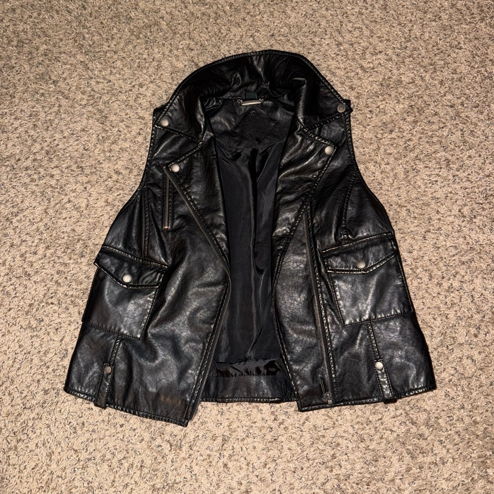 JouJou Black Leather Vest